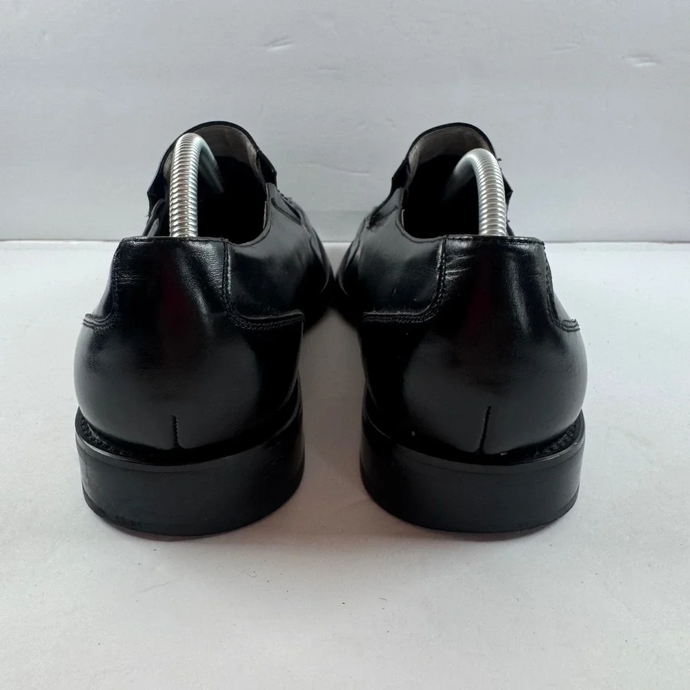 Stacy Adams Mens Black Leather Square Bicycle Toe Slip On Loafers 21187-001 9.5M